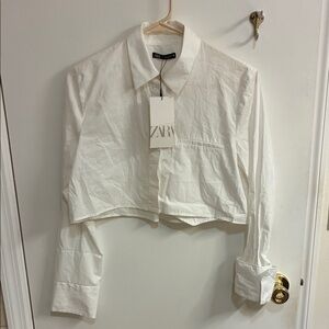NWT Zara White Cropped Top in Sz XS